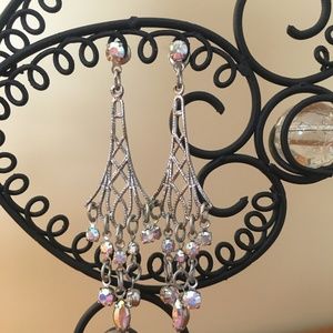 Silver Waterfall Stone Earrings